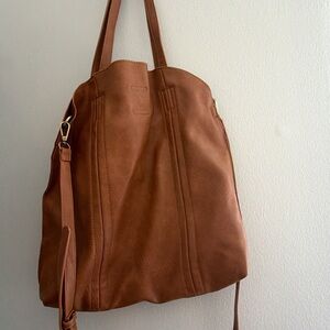 Elegant Tan Leather Tote Bag